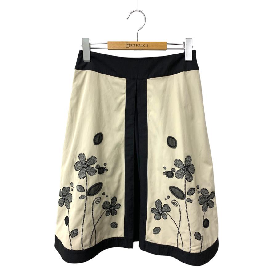 エムズグレイシー 317335 スカート 38 ベージュ フラワーモチーフ  