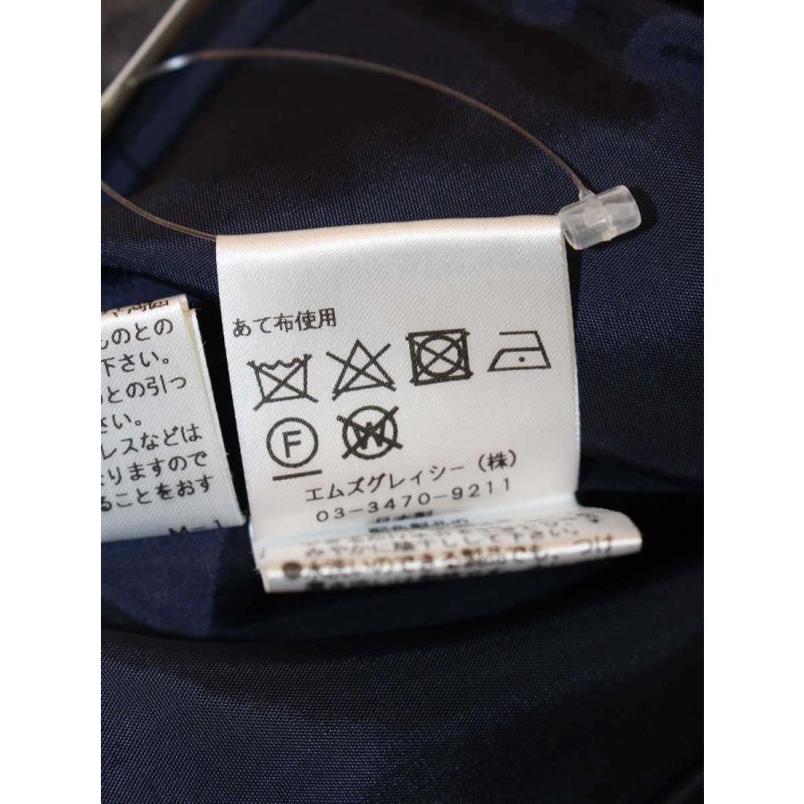 エムズグレイシー 721706 ワンピース 40 ネイビー リボン ツイード