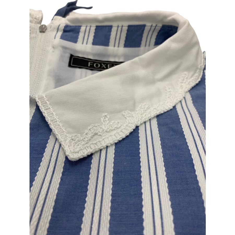 フォクシーブティック Ambrosia アンブロシア 43647 ワンピース 42 ブルー ストライプ IT2KJHA2I9VK