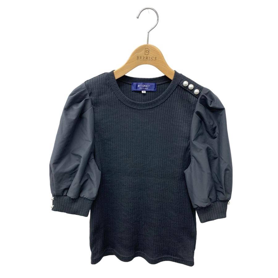 エムズグレイシー 315329 カットソー 38 ブラック パフスリーブ  