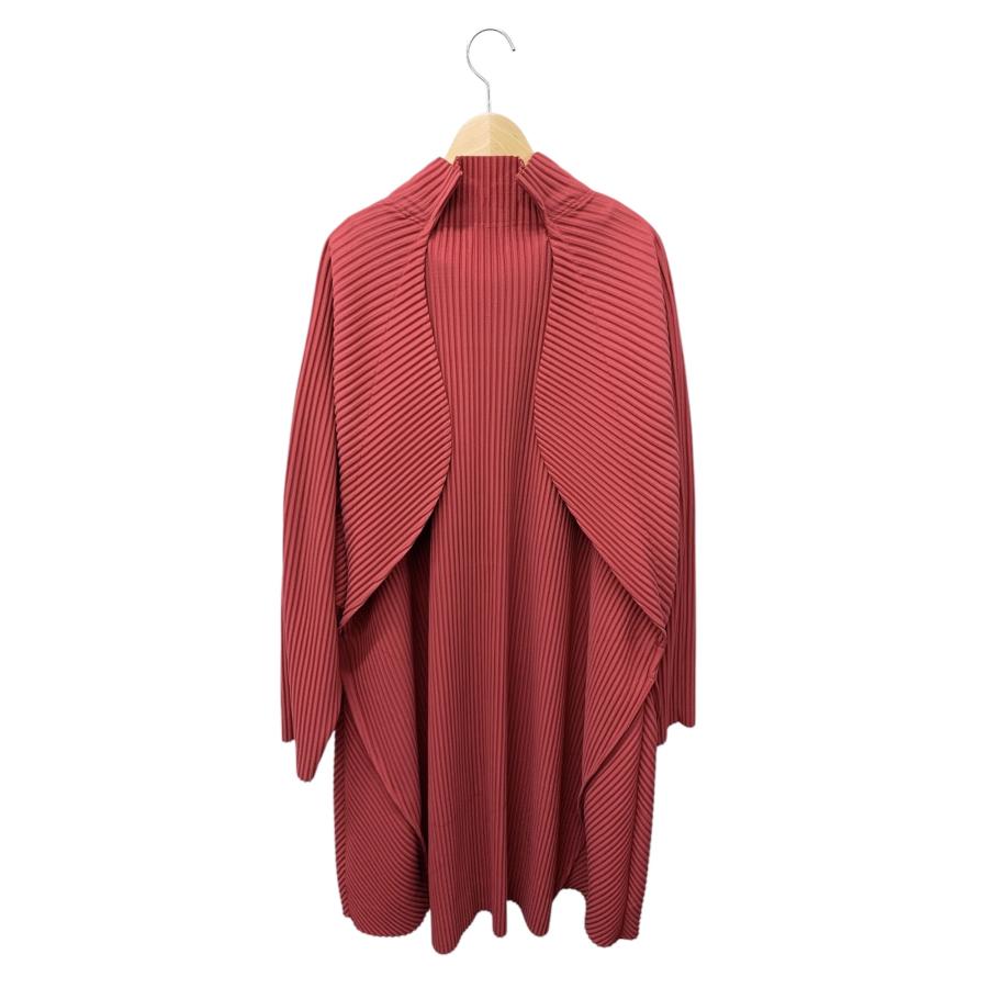 【お値下げ】ミーバイイッセイミヤケ　コート　レッド オムプリッセイッセイミヤケ VASE COAT HP31JA144 コート 3 レッド