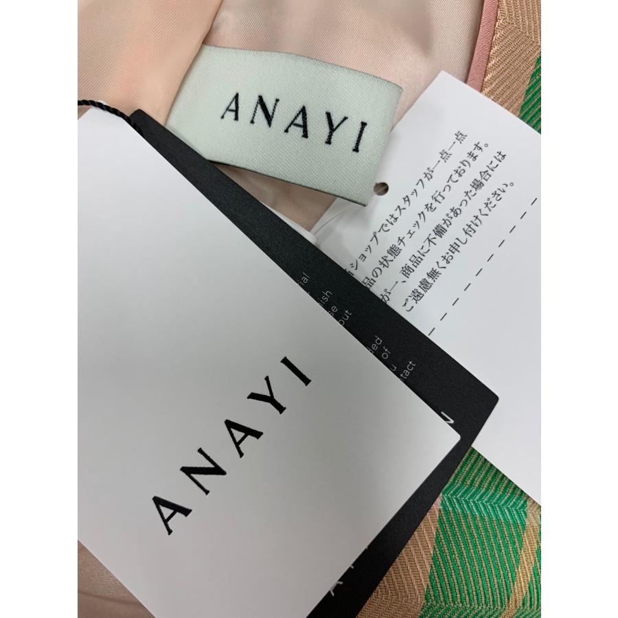 【美品】アナイ ストライプ ワンピース 麻 ウエストリボン 36 ウエストリボンストライプワンピース☆ - 大きいサイズの韓国