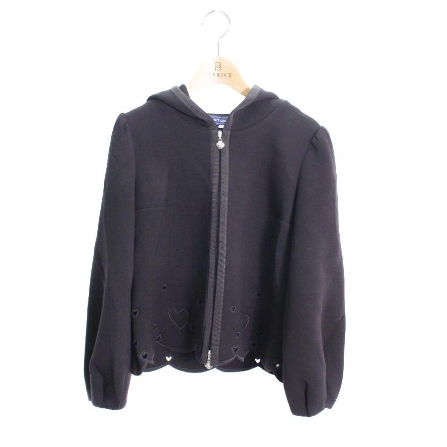 エムズグレイシー 214520 パーカー 38 ブラック ハートモチーフ  