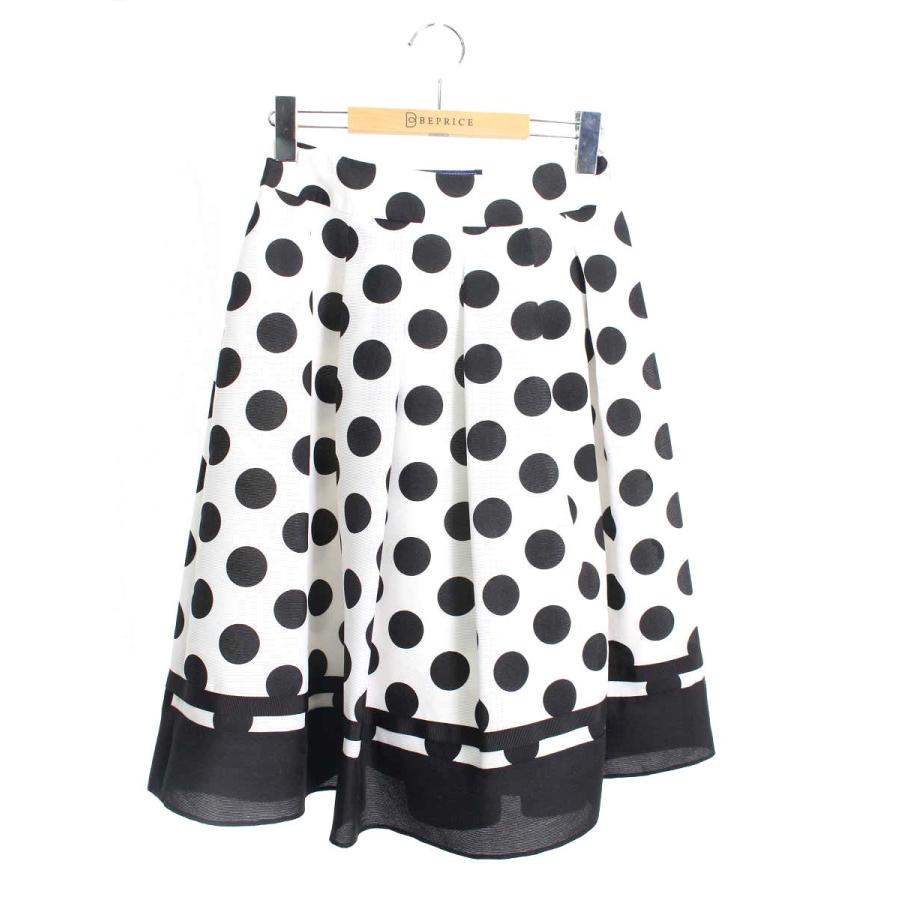 エムズグレイシー 117336 スカート 36 ホワイト ドット フレア  