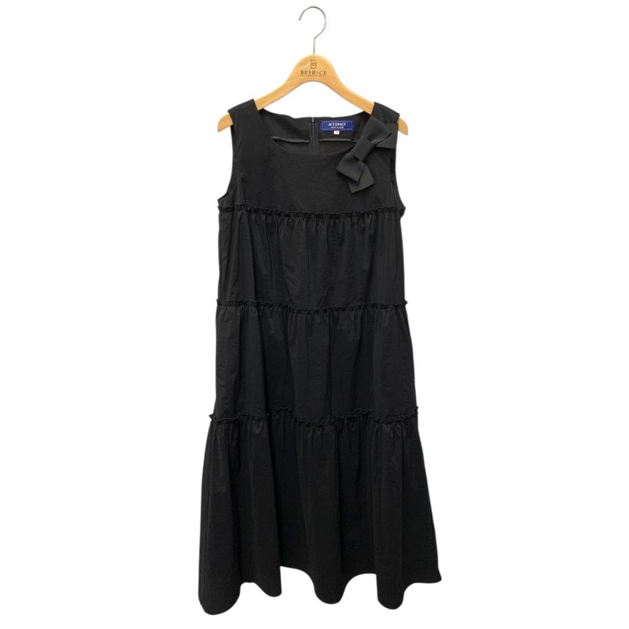 エムズグレイシー 511315 ワンピース 38 ブラック ティアード フレア  