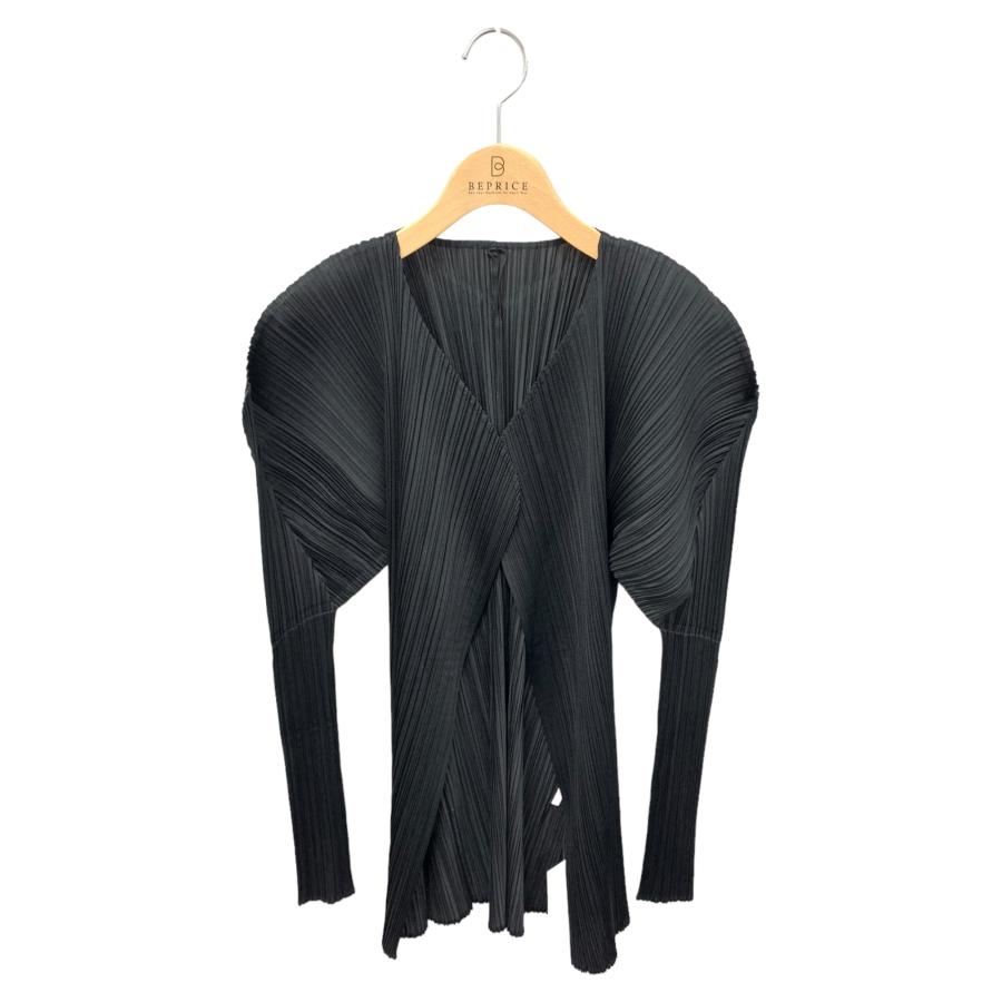 プリーツプリーズイッセイミヤケ PP05-JO001 カーディガン 3 ブラック  