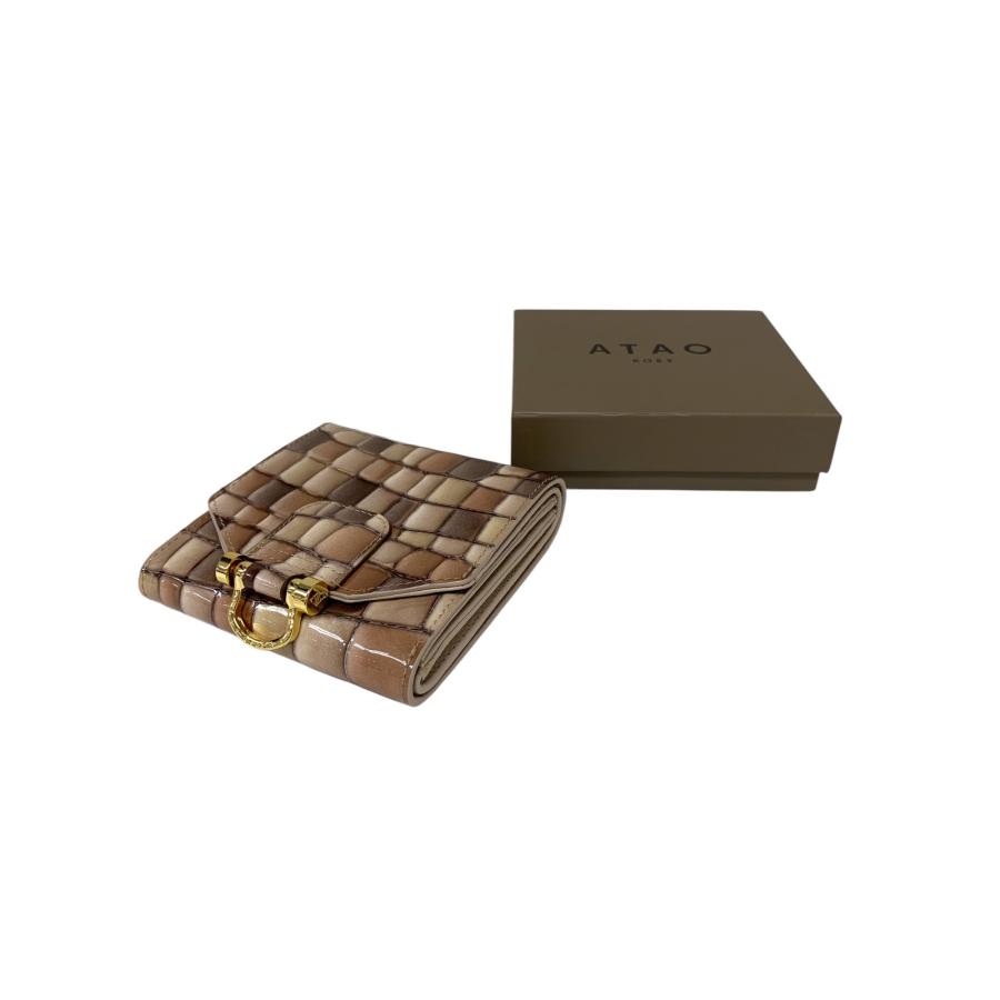 アタオ ロトロ・ヴィトロ 二つ折り財布 ベージュ 大容量の二つ折り  