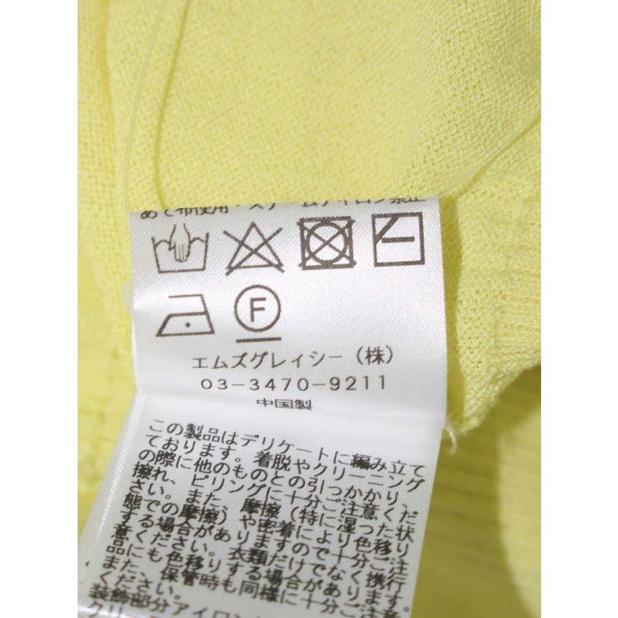エムズグレイシー 518316 カーディガン 42 イエロー 袖リボン