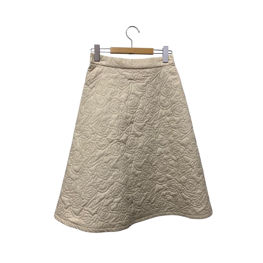 エムズグレイシー♡カメリア柄スカート本日価格 エムズグレイシー 517119 スカート 36 ベージュ カメリア ロゴ 刺繍