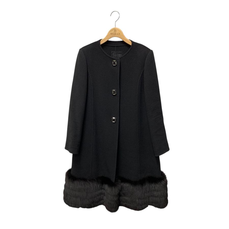 フォクシーブティック 37491 コート 38 ブラック フォックスファー