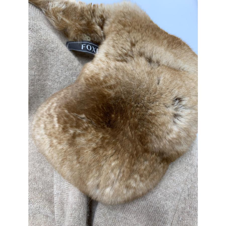 FOXEY カシミヤ100% ミンク襟　ファー　セーター　ブラウン FOXEY カシミヤ100% ミンク襟 ファー セーター ブラウン - メルカリ