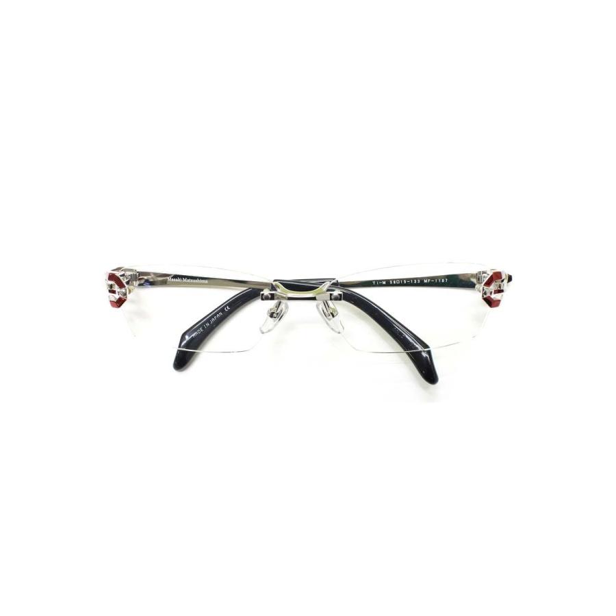 Masaki Matsushima メガネ シルバー 赤黒 マサキマツシマ MF-1187 眼鏡 メガネ シルバー/レッド/ブラック メタル