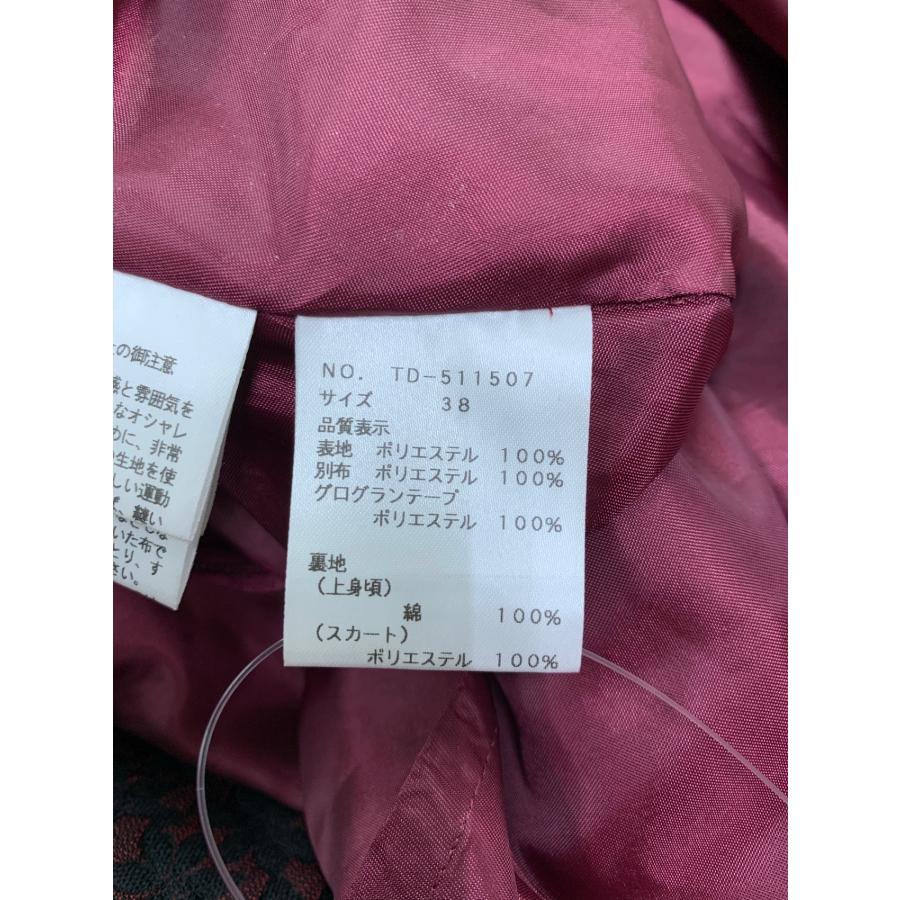エムズグレイシー 511507 ワンピース 40 レッド 小花柄 ジャガード