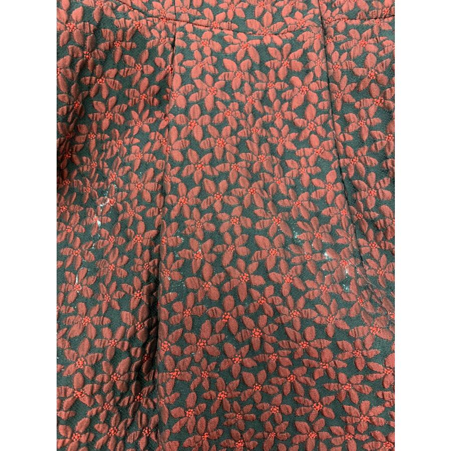 エムズグレイシー 511507 ワンピース 40 レッド 小花柄 ジャガード