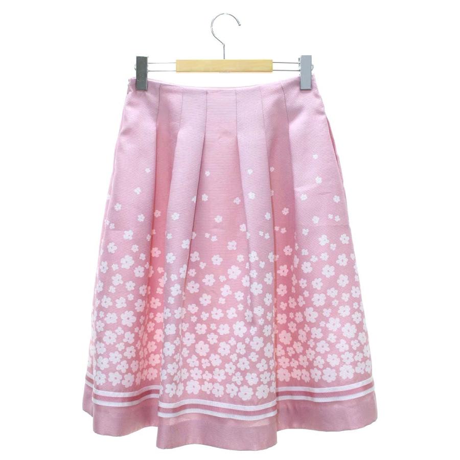 エムズグレイシー 217310 スカート 38 ピンク フラワーモチーフ