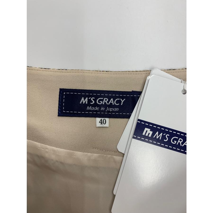 エムズグレイシー チェック柄 ラップ 417607 スカート 40 ベージュ  