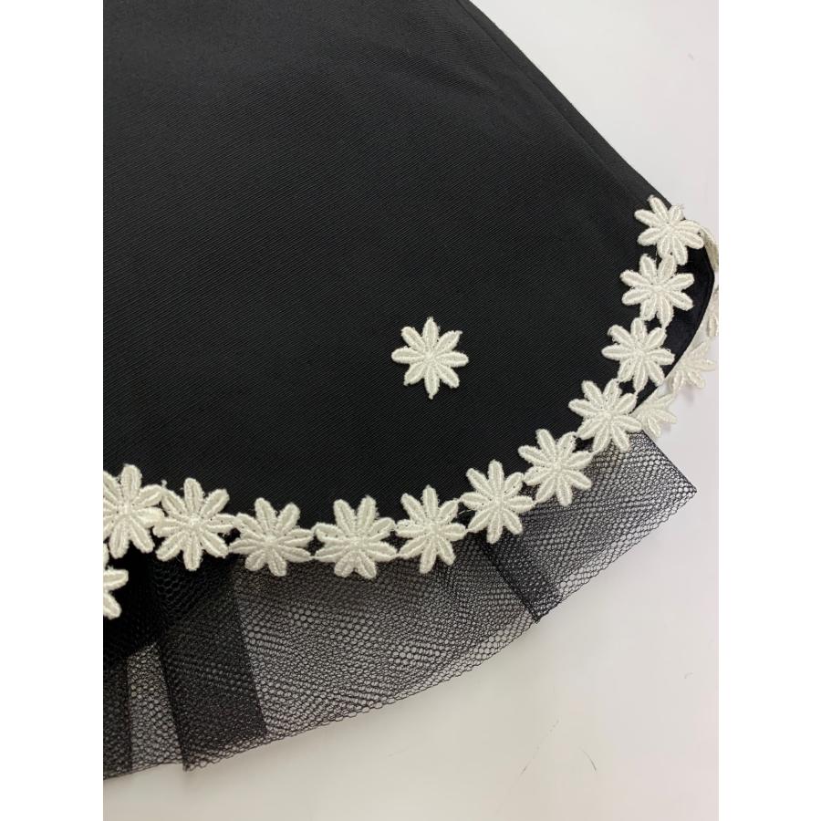 エムズグレイシー　モチーフ刺繍コットンワンピース36 エムズグレイシー 221360 ワンピース 38 ブラック フラワーモチーフ