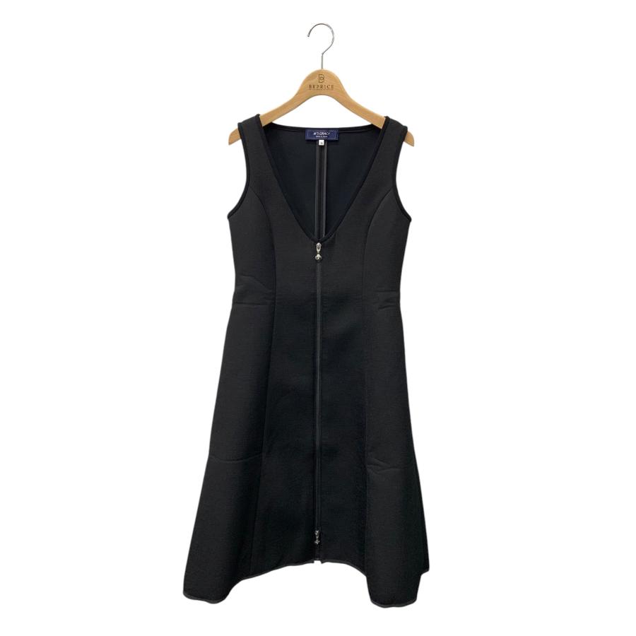 エムズグレイシージャンパースカート フロントジップ カメリア 黒 36 S