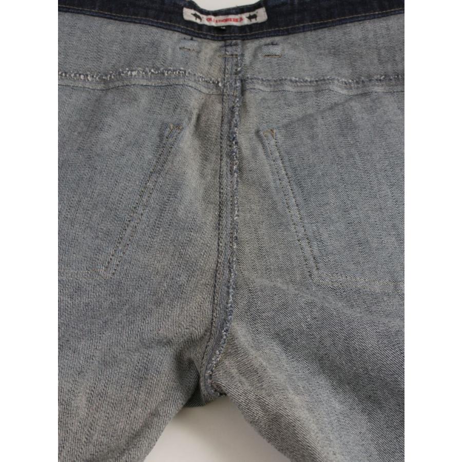 アルベロベロ 318090 デニムパンツ M ネイビー パッチワーク ビジュー