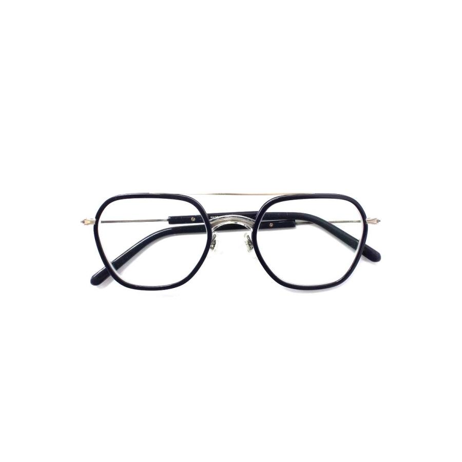 【美品】増永眼鏡　DESKEY　50□18-145　チタン　ブラック 増永眼鏡 GMS-115 メガネ ネイビー コンビフレーム フルリム