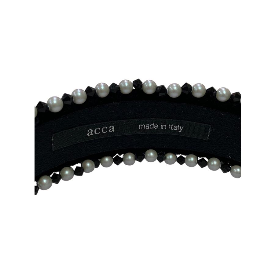 【miiさま専用】アッカ acca ベロア カチューシャブラック アッカ カチューシャ ブラック ヘアアクセサリー ベロア ビジュー