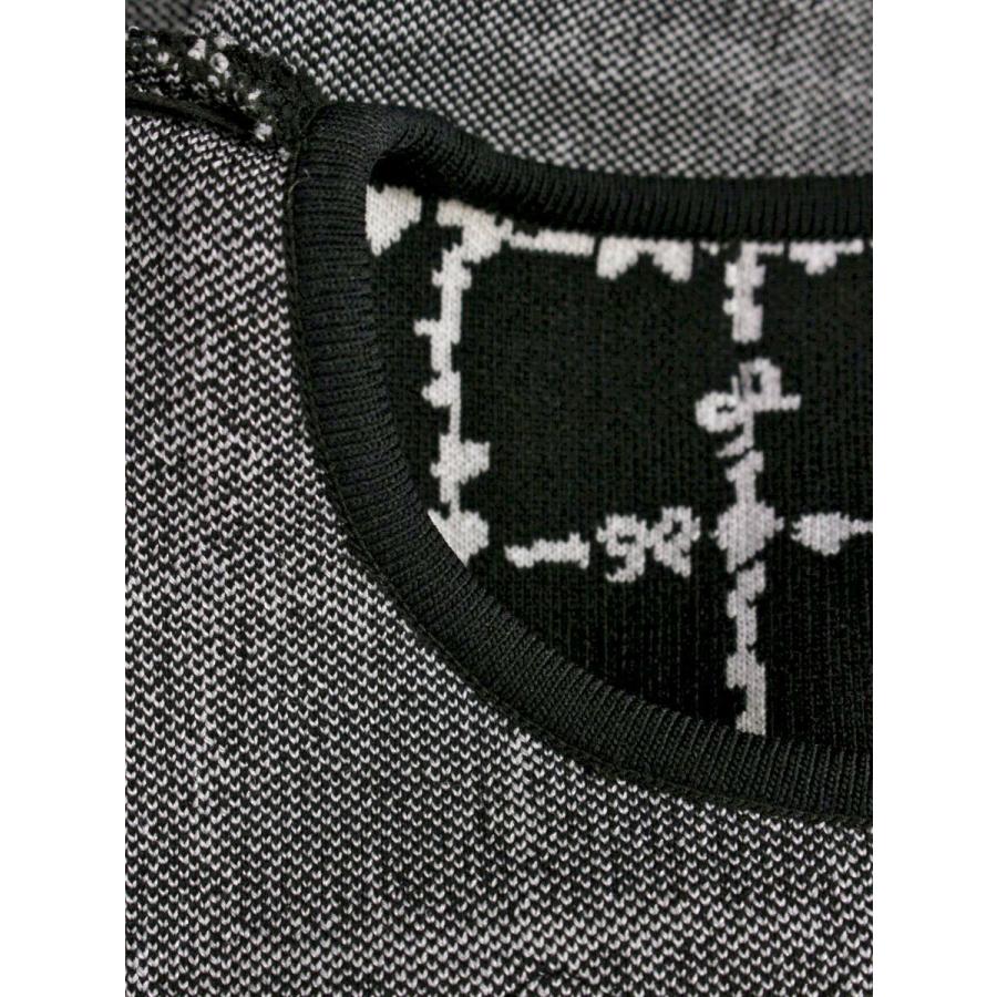 エムズグレイシー リボン付きチェック柄ニットワンピース 218521