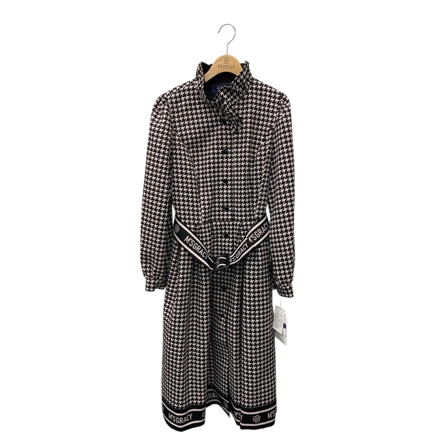 エムズグレイシー 411602 ワンピース 42 ピンク 千鳥格子柄 ロゴ入り