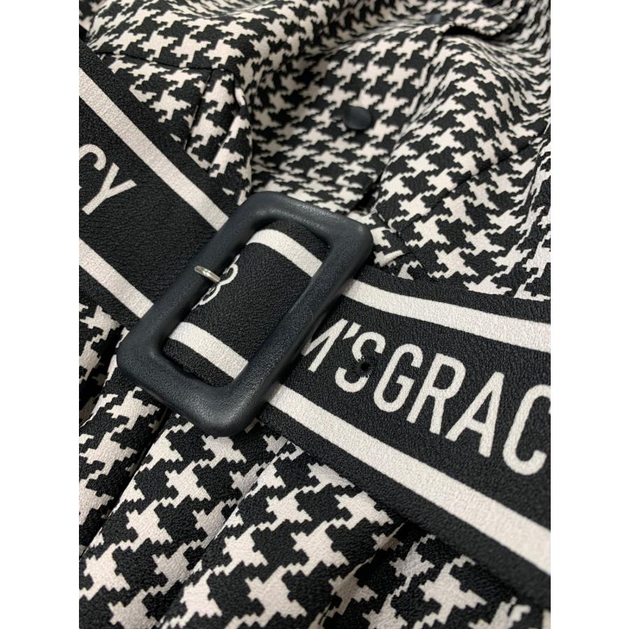 エムズグレイシー 411602 ワンピース 42 ピンク 千鳥格子柄 ロゴ入り