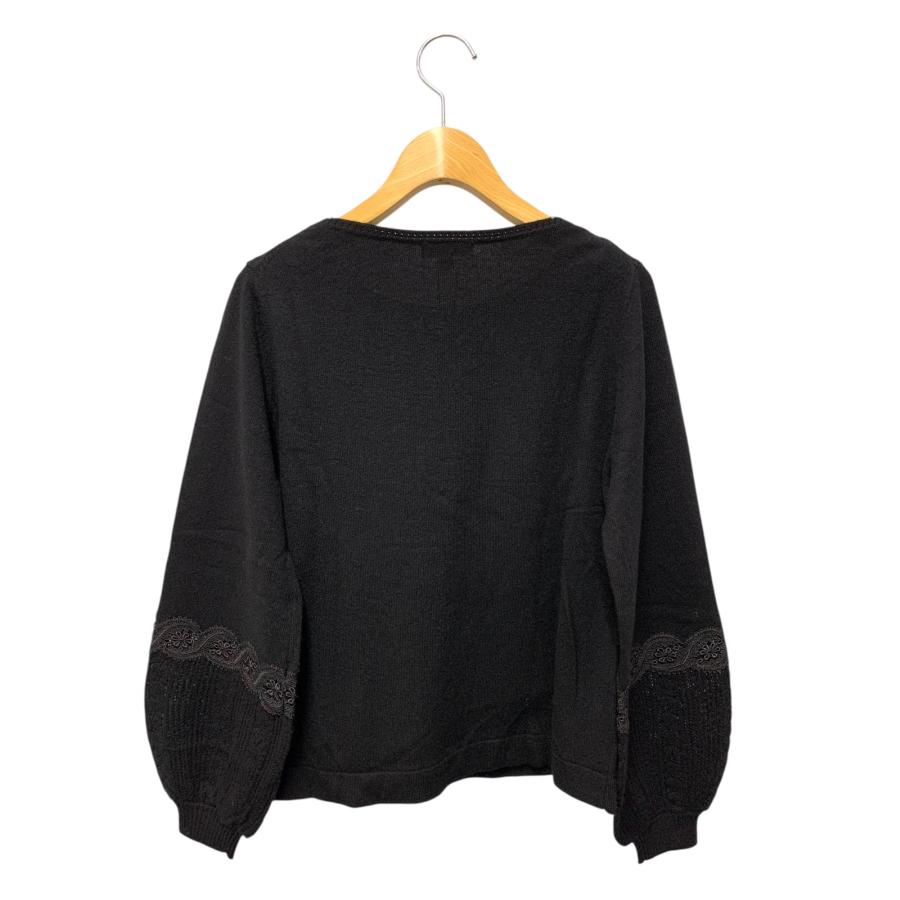 トッカ 664-5 KR セーター M ブラック カシミア混 パール レース