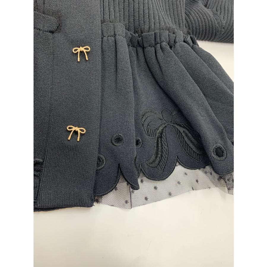 エムズグレイシー リボン刺繍入りペプラムニット 318111 カーディガン