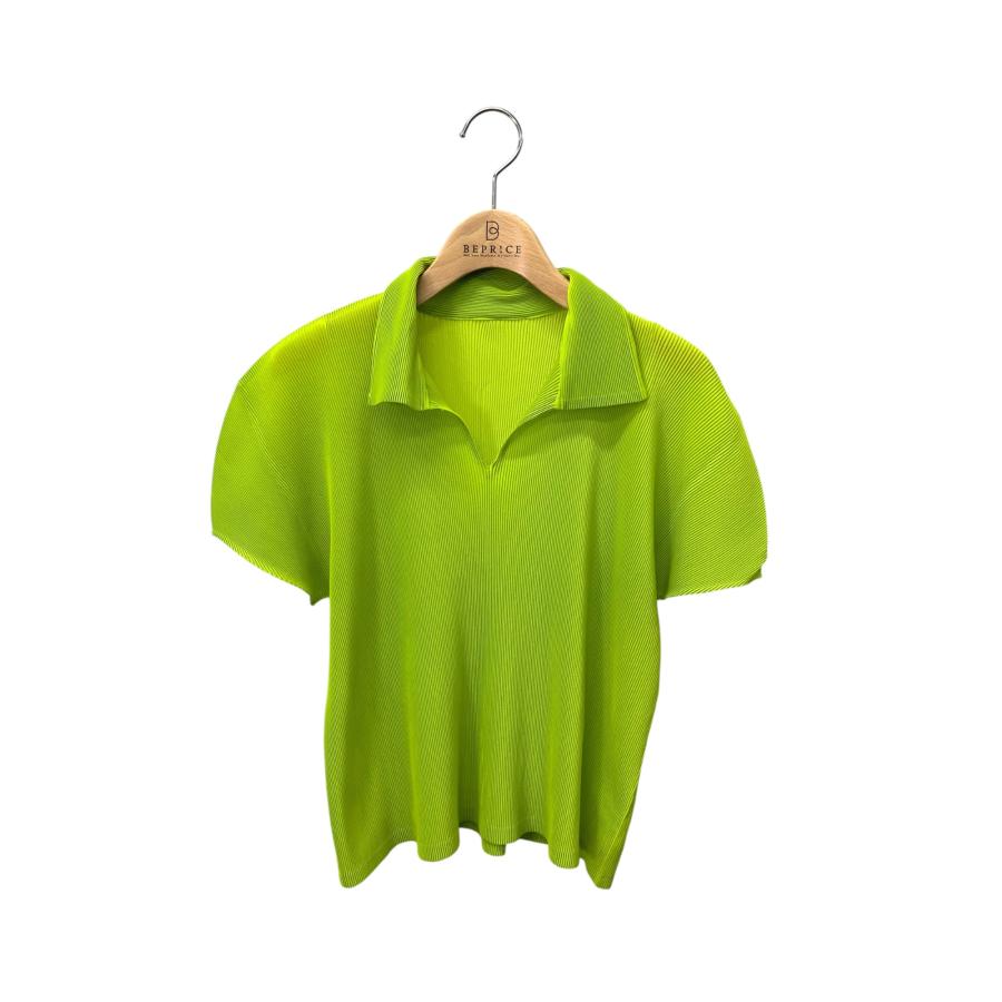 プリーツプリーズイッセイミヤケ PP31-FK383 ポロシャツ 3 グリーン