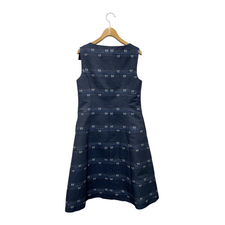 M'S GRACY 青いバラのワンピース 38 エムズグレイシー 511114 ワンピース 38 ブルー リボン センタージップ