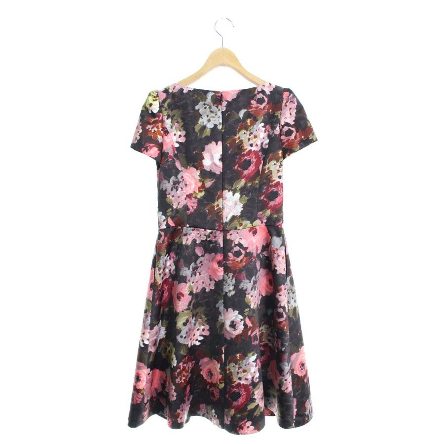 エムズグレイシー 011517 ワンピース 38 ブラック フラワーモチーフ