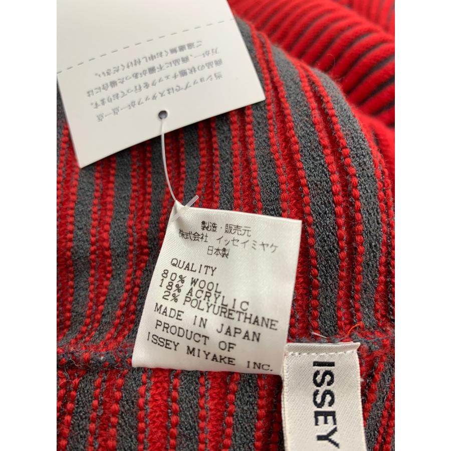 イッセイミヤケメン ME63KN026 タートルネックニット L レッド パイピング 銀タグ IT81VQ6KCOAH イッセイミヤケメン ME63KN026 タートルネックニット L レッド