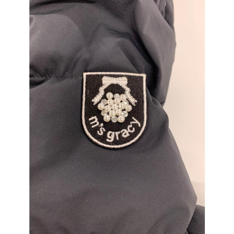 エムズグレイシー 319607 ダウンコート 40 ブラック リボン フェイク