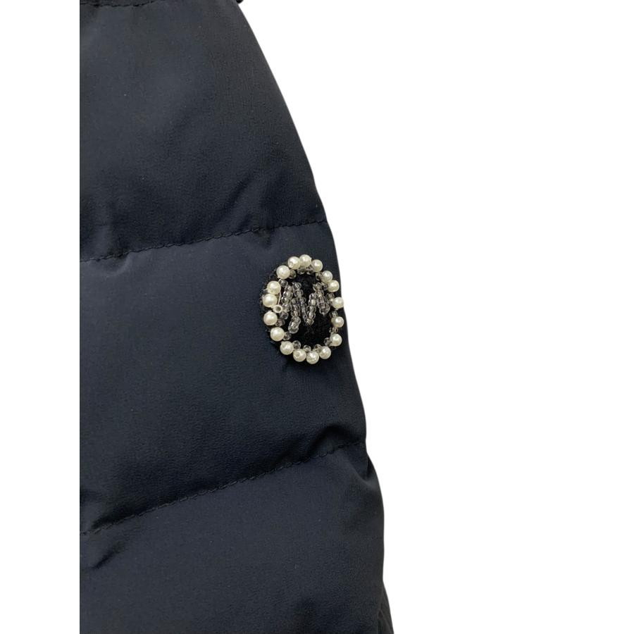 エムズグレイシー 729504 ダウンコート 42 ネイビー パールロゴ