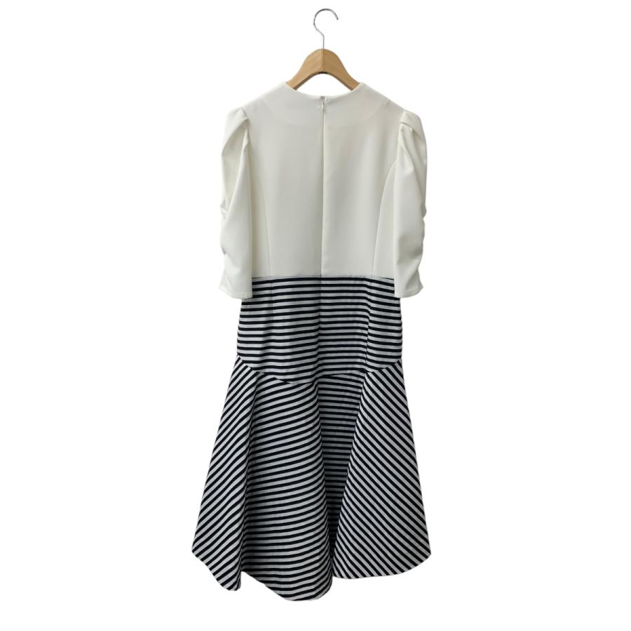 ボーダーズアットバルコニー パフスリーブ ワンピース38BORDERS at