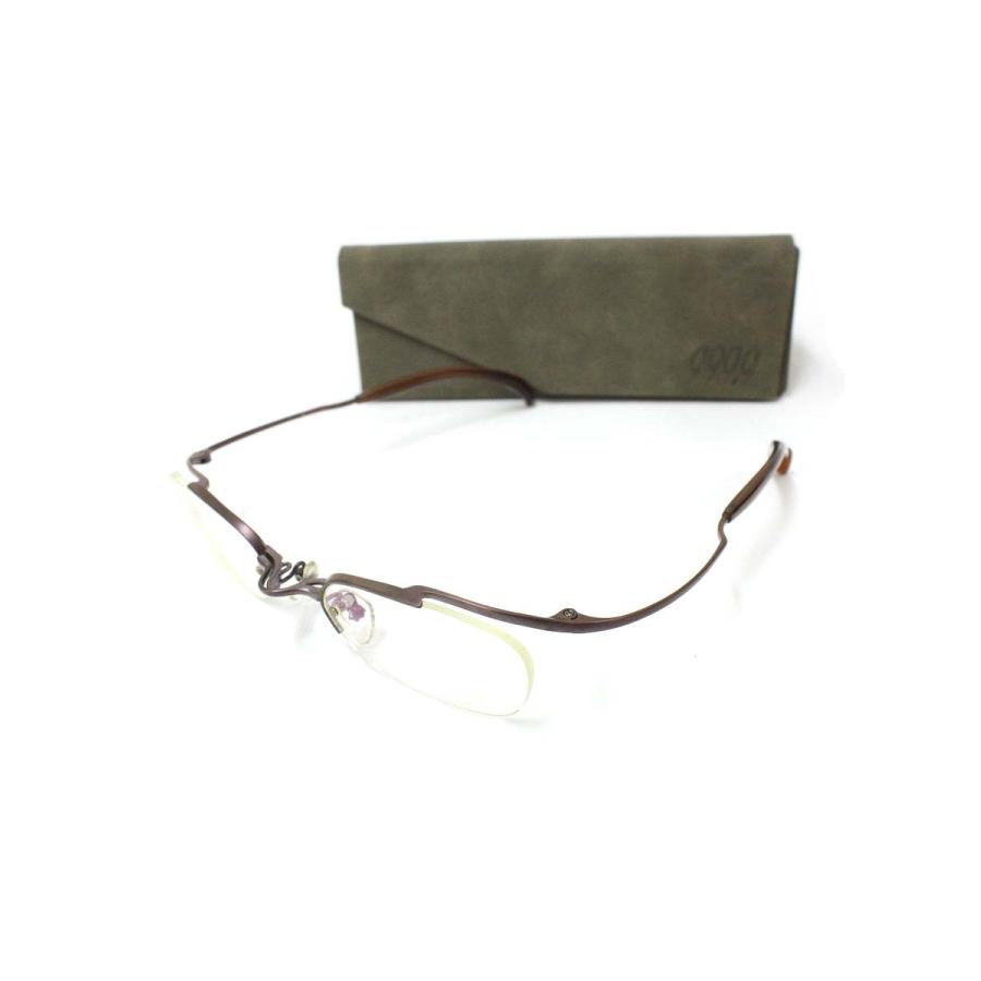 フォーナインズ O-11T メガネ ブラウン メタルフレーム ハーフリム  