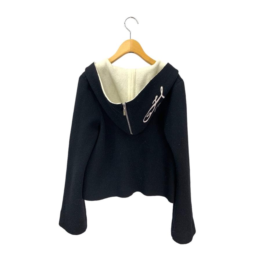 極美品　フォクシーブティック　高級　シルク　フリル　ジャケット　ブラック　38 極美品 フォクシーブティック 高級 シルク フリル ジャケット