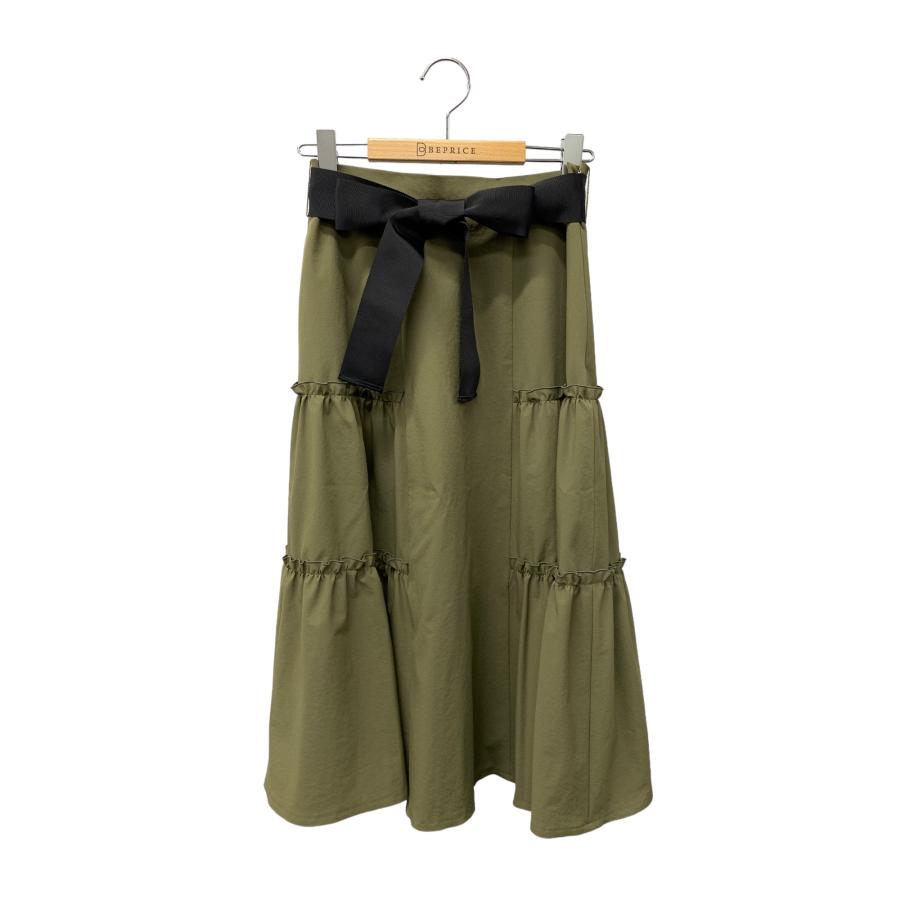 エムズグレイシー 217505 スカート 36 カーキグリーン ティアード
