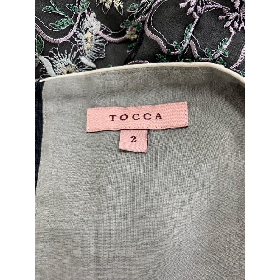 TOCCA トッカ 2 お花のワンピース　超美品 トッカ MADONNA LILY OPTOKA0020 ワンピース 2 グレー 花柄 刺繍