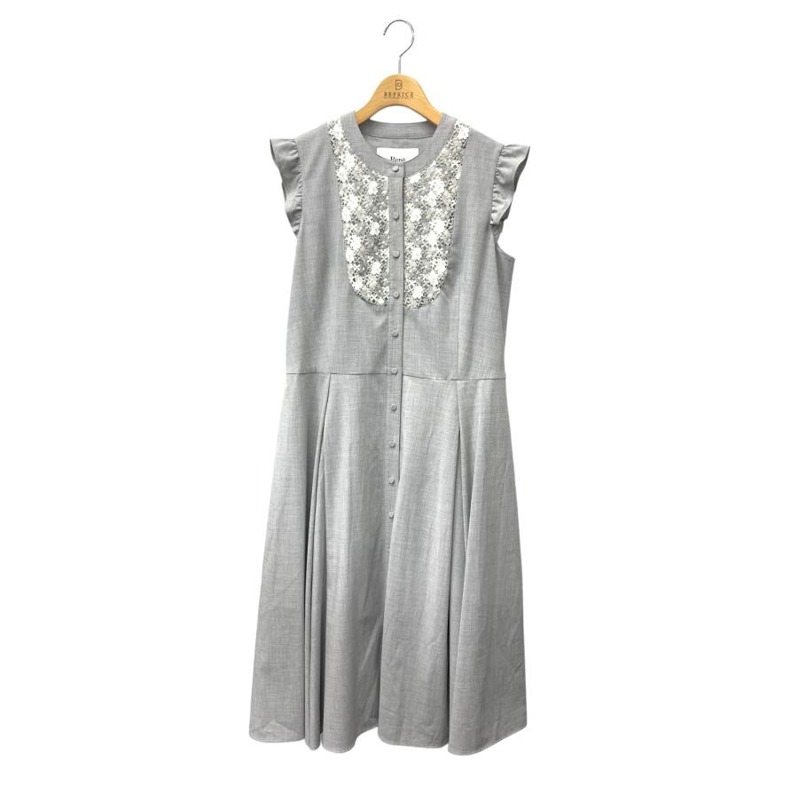 ルネ Dress 6416320 ワンピース 38 グレー フラワーモチーフ刺繍 IT9XZ6QJ8X48