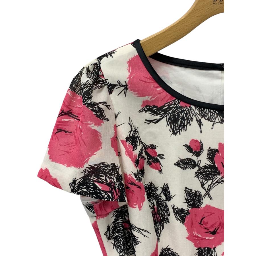 エムズグレイシー 411316 ワンピース 38 ピンク 花柄 リボンベルト