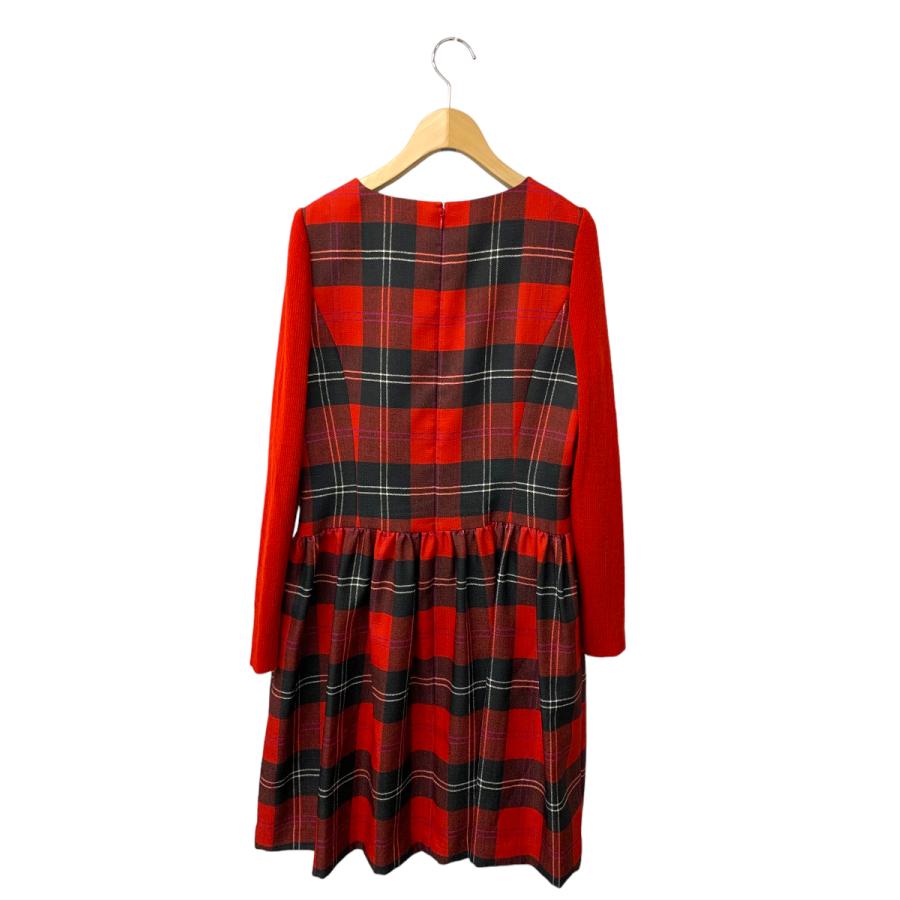 未使用 M’S GRACY ワンピース チェック　赤　クリスマス エムズグレイシー 011528 ワンピース 40 レッド チェック ITABWM1BGPP8