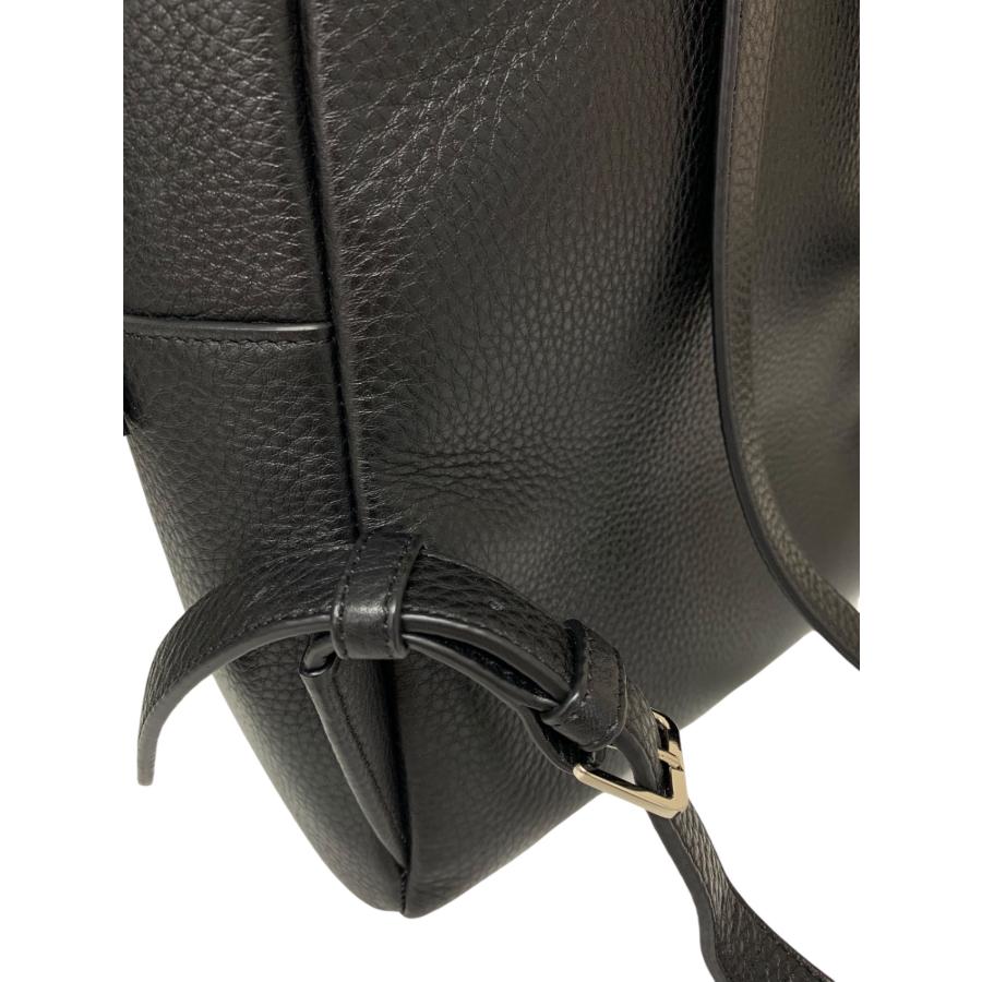 アニエスベー リュックサック ブラック バックパック レザー エンボス