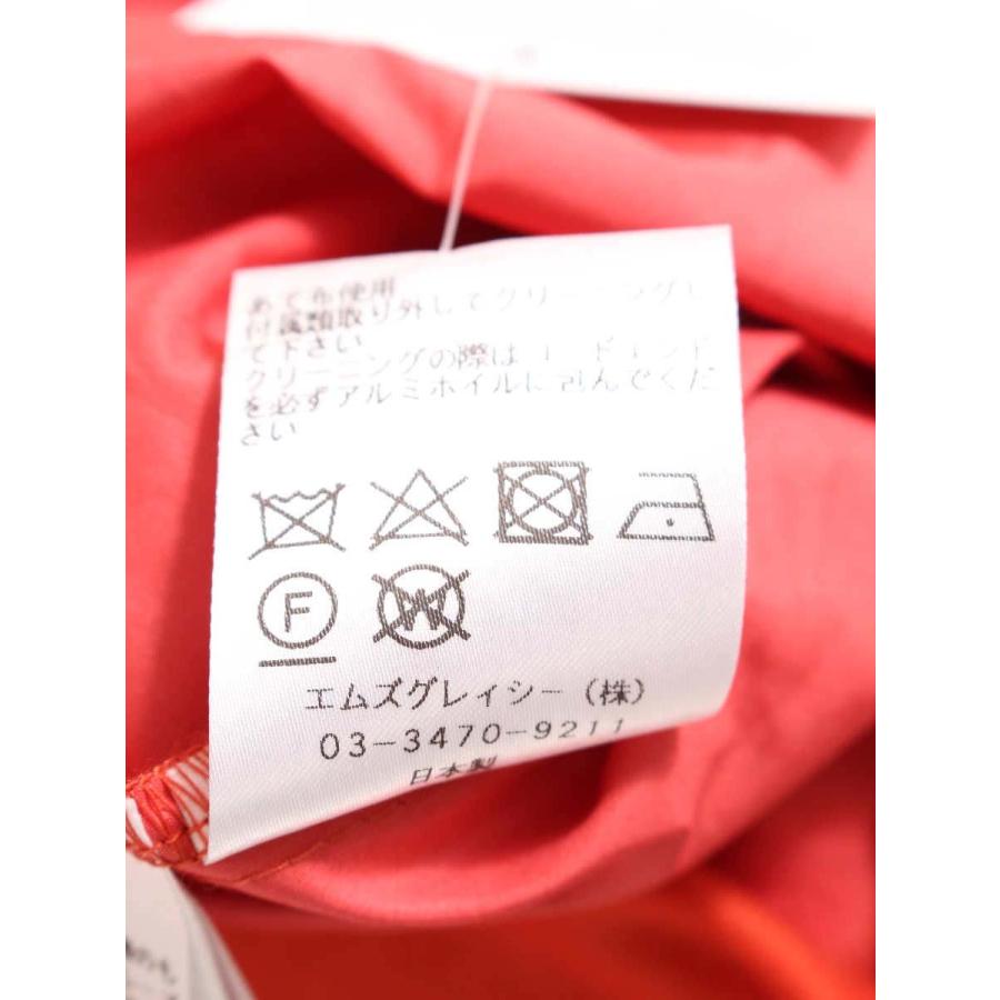 エムズグレイシー 211350 ワンピース 38 レッド パフスリーブ 切替