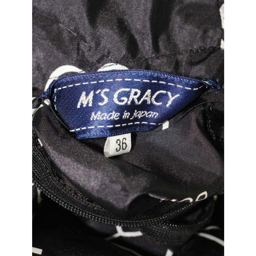 【未使用級美品】エムズグレイシー カメリア リボン コスメ スカート 36 S M'S GRACY エムズグレイシー スカート カメリア リボン 総柄 36