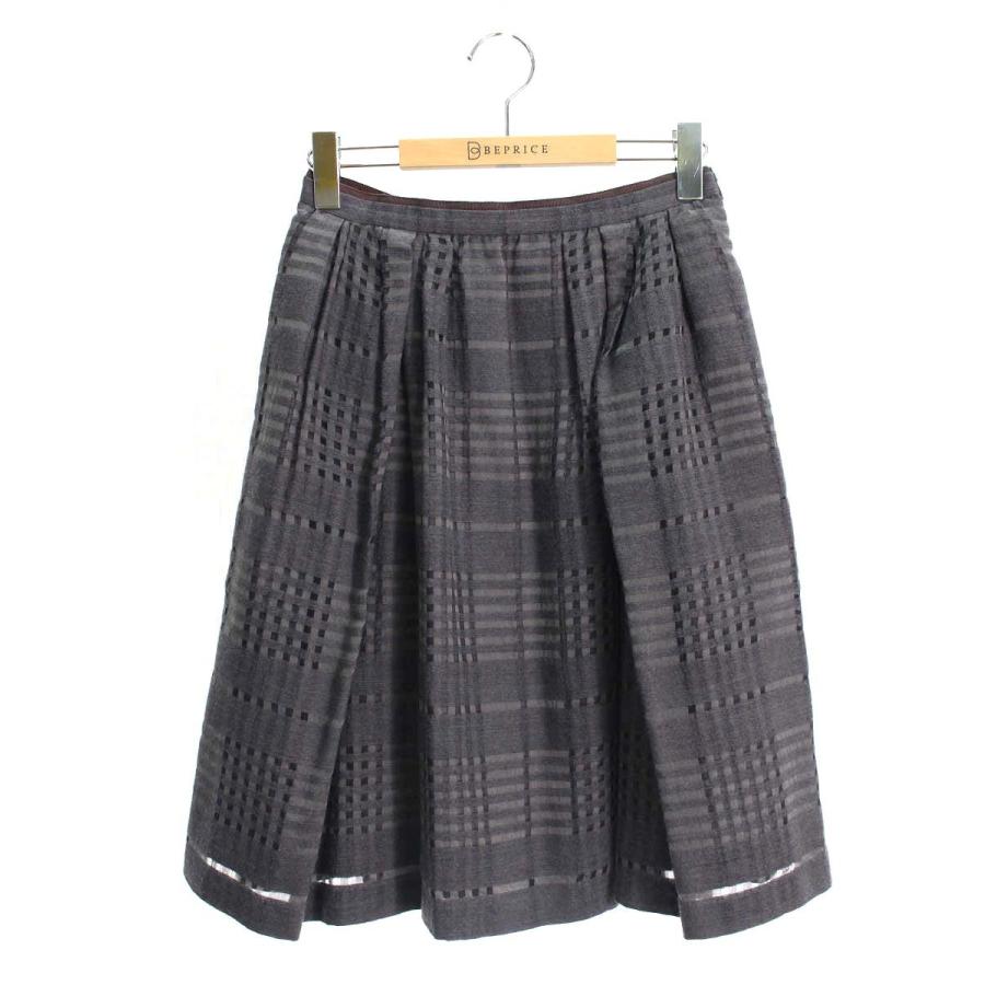 フォクシーブティック Skirt 36317 スカート 38 グレー タック 