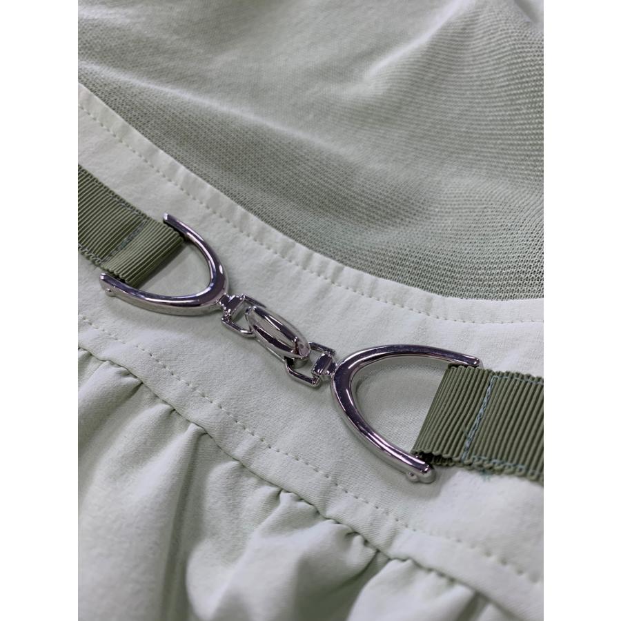 エムズグレイシー 311102 ワンピース 36 グリーン ニットxタフタ