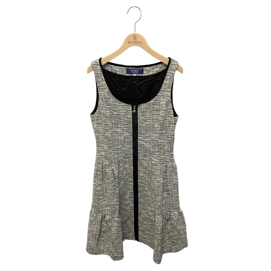 エムズグレイシー 111105 ワンピース 38 ホワイト フロントジップ